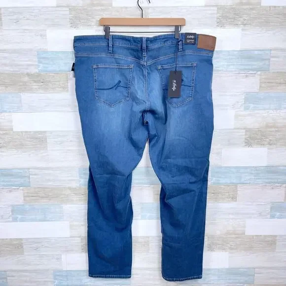 34 Heritage Charisma Relaxed Straight Jeans Med Wash Comfort Stretch Mens 50x34